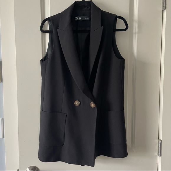 ZARA black waistcoat relaxed fit - Picture 2 of 5